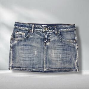 Y2k low rise denim mini